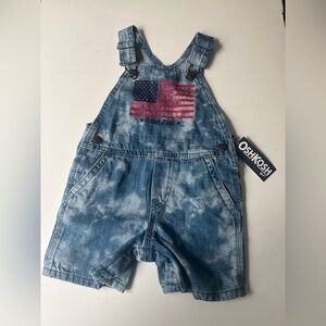 NWT OshKosh B’gosh Baby Tie Dye Short Overalls - 18M